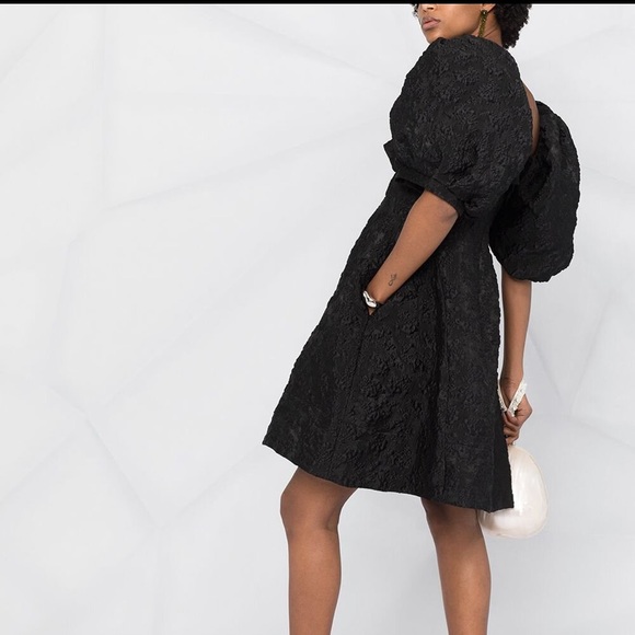 NWT Simone Rocha Puff Sleeve Bustier Dress w/Jacquard Detail - Picture 9 of 11